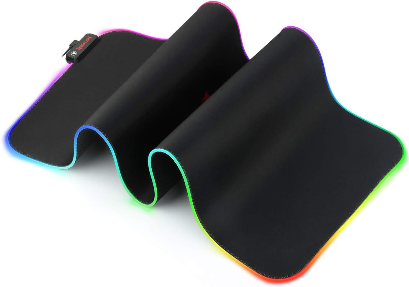Redragon RGB LED Large Gaming Mouse Pad Soft Mat with Nonslip Base, Stitched Edges (800 x 300 x 3mm)
