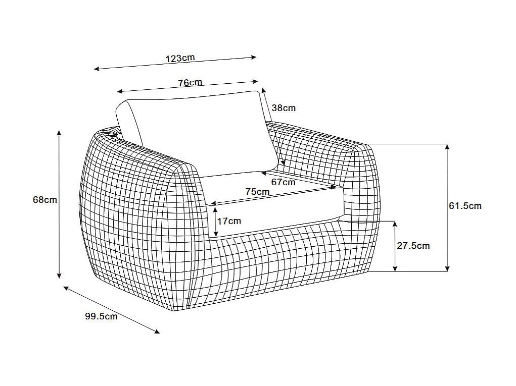 Vente-unique - Sillón de jardín 2 plazas Veyro - Resina - Gris Antracita
