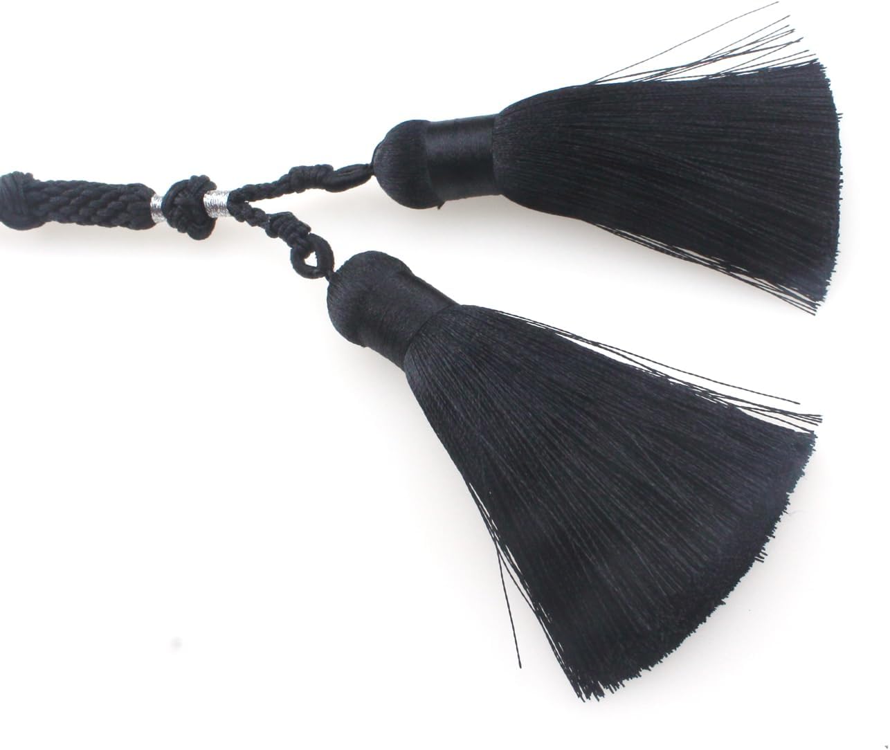 Muslims Islamic Dhikr Tasbeeh Tasbih Prayer Beads, 33 Black agate Stone Beads with Tassel - Image 4