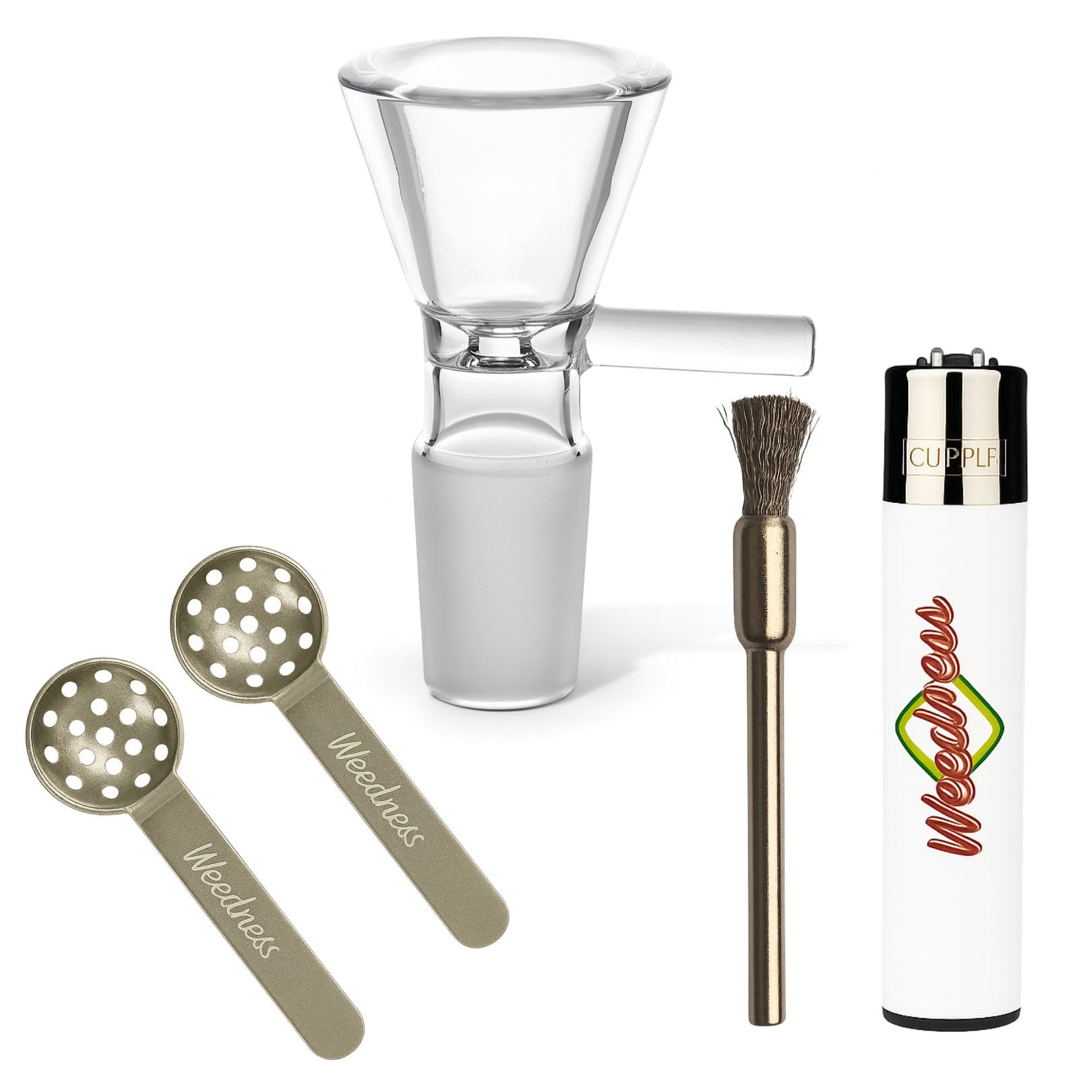 Bong en verre avec adaptateur chillum à fente Weedness 18,8 mm pour une fumée douce et filtrée