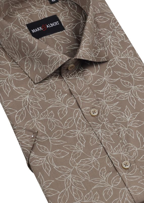 Image of MARK & ALBERT Mens Half Sleeves Printed Shirt