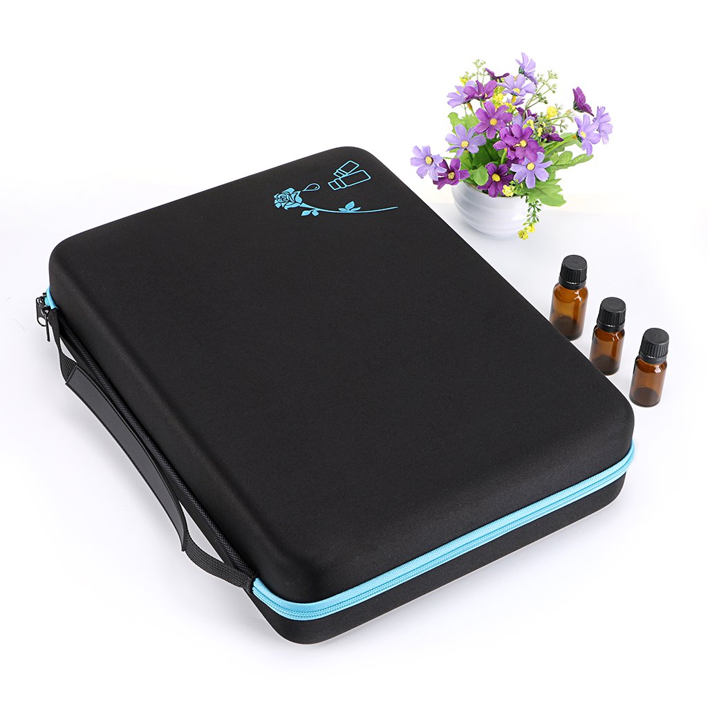 Hipiwe Étui de Transport pour 108 huiles essentielles, Peut contenir des Bouteilles de 5 ML, 10 ML, 15 ML, Coque extérieure en EVA avec Insert en Mousse et poignée de Transport