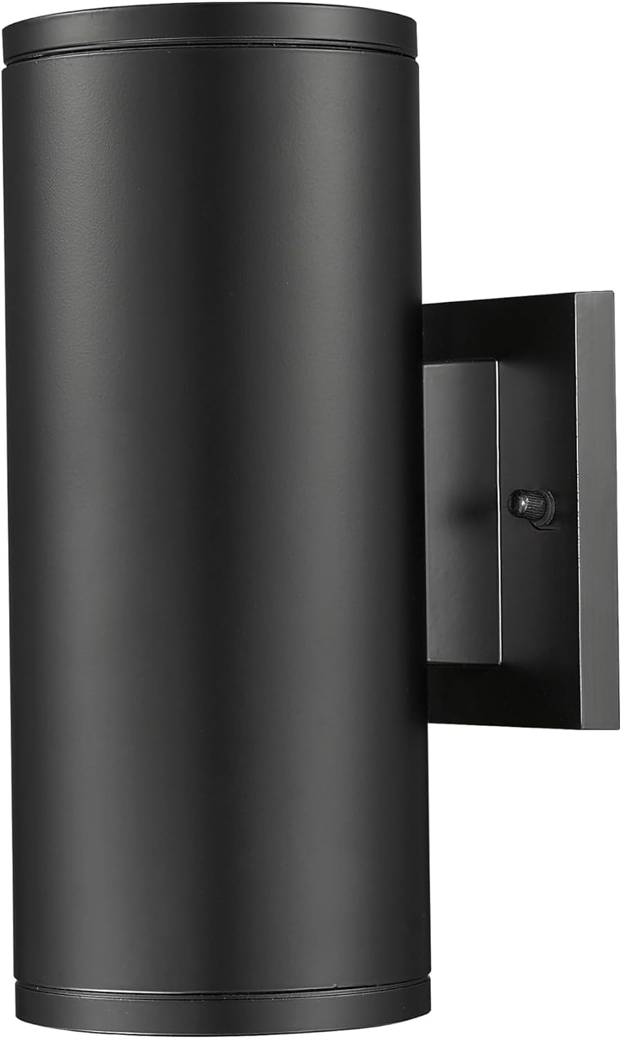 ML Lighting | Vegas Collection | 42001-PBK | 1 Light Outdoor Wall Sconce in Powder Coated Black Finish with Frosted Glass Shade | Sleek Contemporary Cylindrical Design for a Focused Perfect Glow