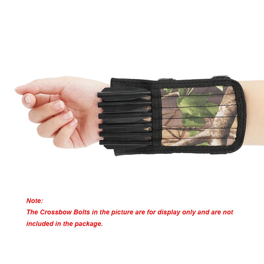 SHARROW Carquois Mini Arbalète En Tissu Oxford – Camouflage Ou Noir, Porte 12 Flèches, S'Attache Au Bras, Droitier/Gaucher