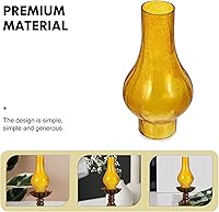 Vista 4 de BAUBUY Lámpara de aceite de repuesto para chimenea de vidrio retro de queroseno, pantalla de lámpara de cristal ámbar con parte superior