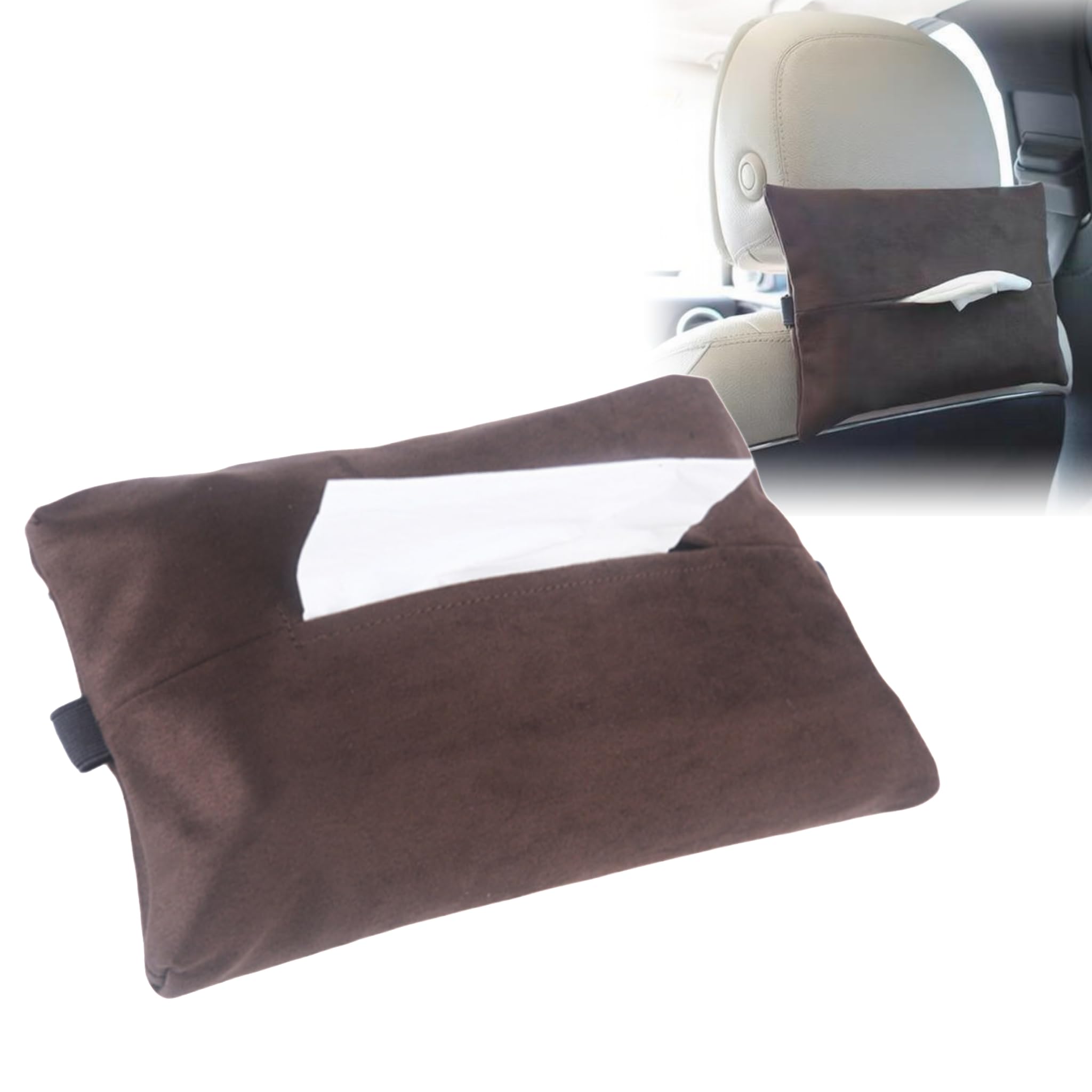 Car Tissue Holder for Audi A3 8V Sportback 5P Berlina 2012-2020, Premium Suede Tissue Box Cover Hanging Storage Bag Backseat Headrest Interior Accessories