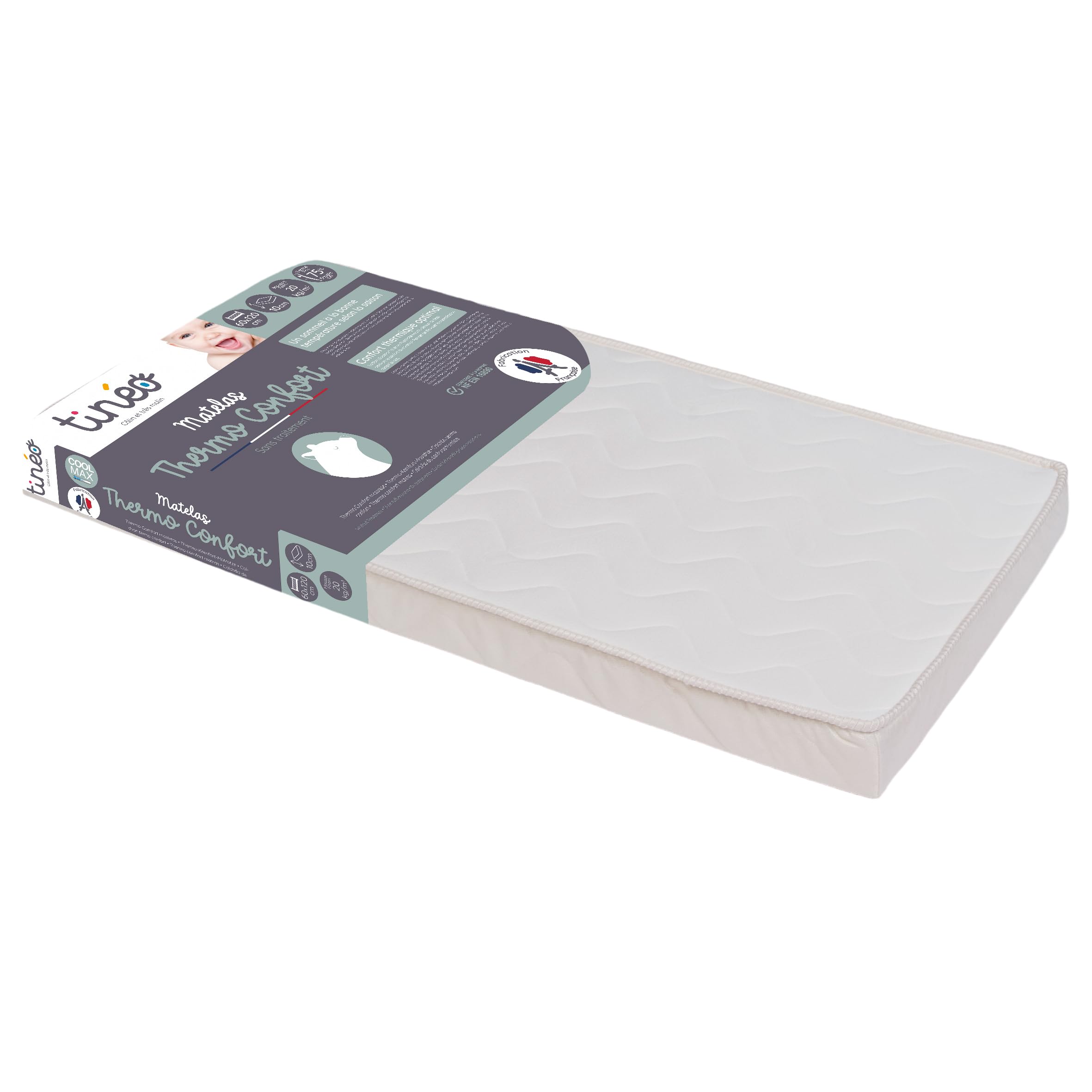 Matelas bébé 60x120cm Thermo Confort