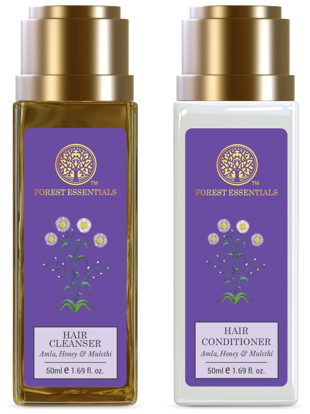 Forest Essentials Travel Size Hair Conditioner For All Hair Amla, Honey & Mulethi 50ml & Travel Size Hair Cleanser Amla, Honey & Mulethi 50ml (Shampoo),1 Count-image-30