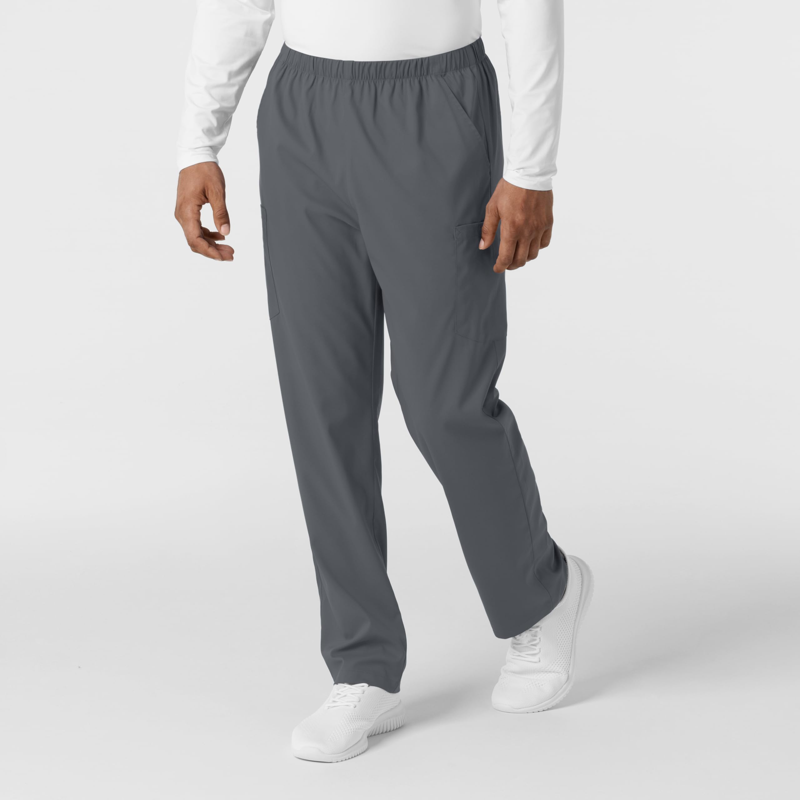 Wink Scrubs Unisex, Boundless, Straight-Leg Pants with Tuck-in Drawstring and 6 Pockets, Pewter, S Tall