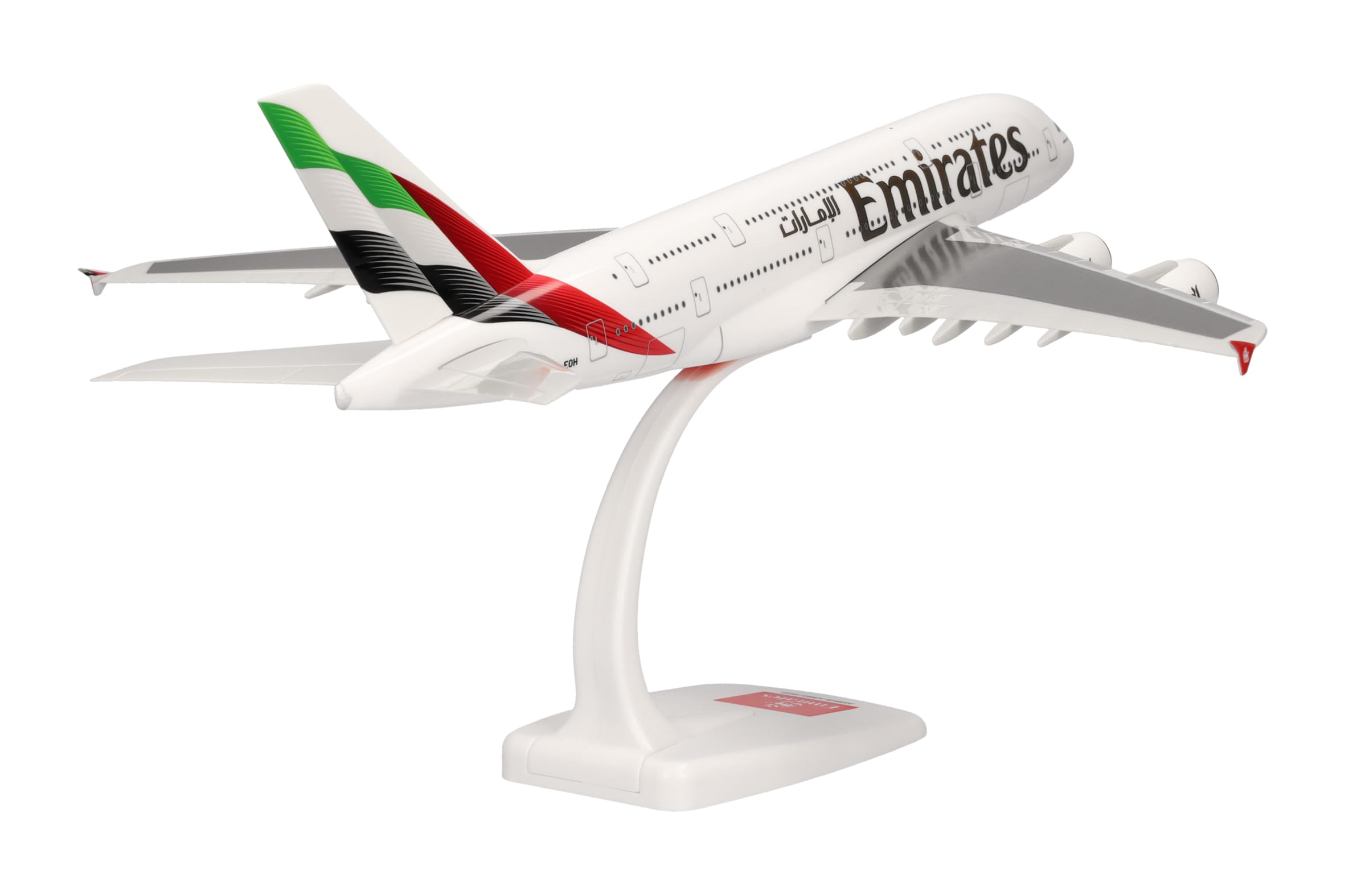 Herpa Snap-Fit Avion Emirates Airbus A380 Miniature échelle 1:250 Collection avec Socle Plastique