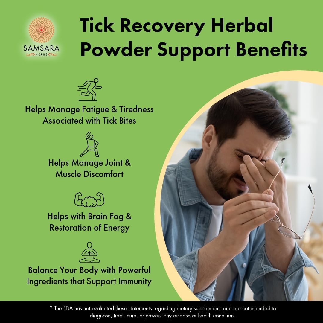 Samsara Herbs Tick Recovery Herbal Powder Formula (4oz/114g) - Japanese Knotweed, Cat's Claw, SIDA Acuta, Houttuynia Cordata, Stevia - Image 3