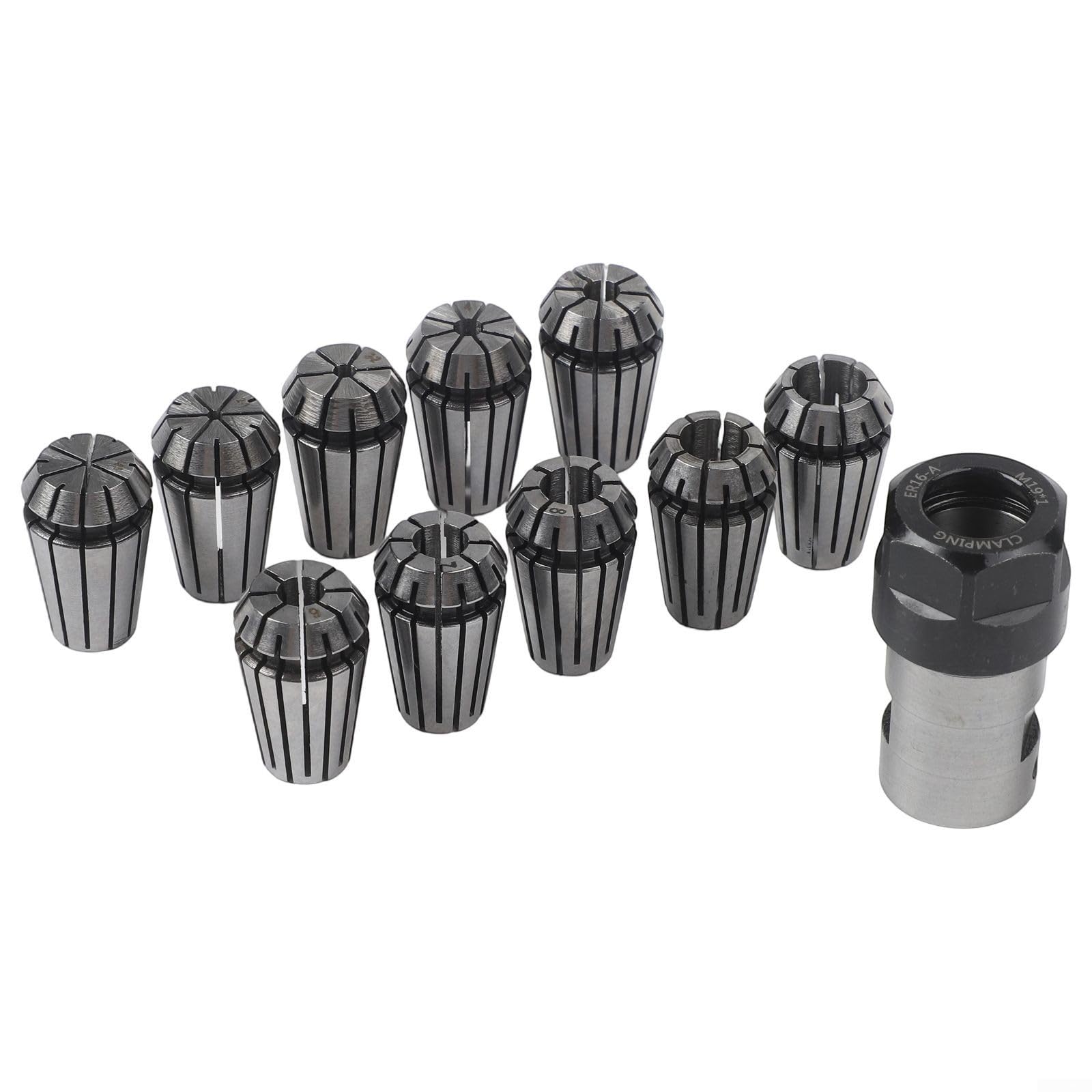 ER16 - Juego de portabrocas con soporte de extensión de eje de motor de 8 mm, kit de herramientas de sujeción de 10 piezas para fresadoras CNC, centros de mecanizado y máquinas de grabado