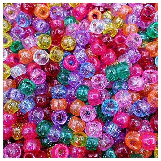 Lnvision 500 Stück Glitzernde Pony-Perlen für Gestalten von Schmuck, Perlenarbeiten und Collagen