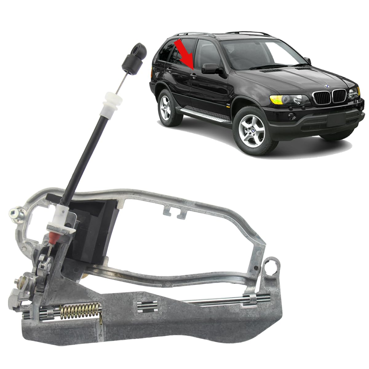 STARKIT PERFORMANCE Supporto maniglia porta compatibile per BMW X5 E53 (1999-2006) ANTERIORE DESTRO (lato passeggero) 51218243616 | 8243616