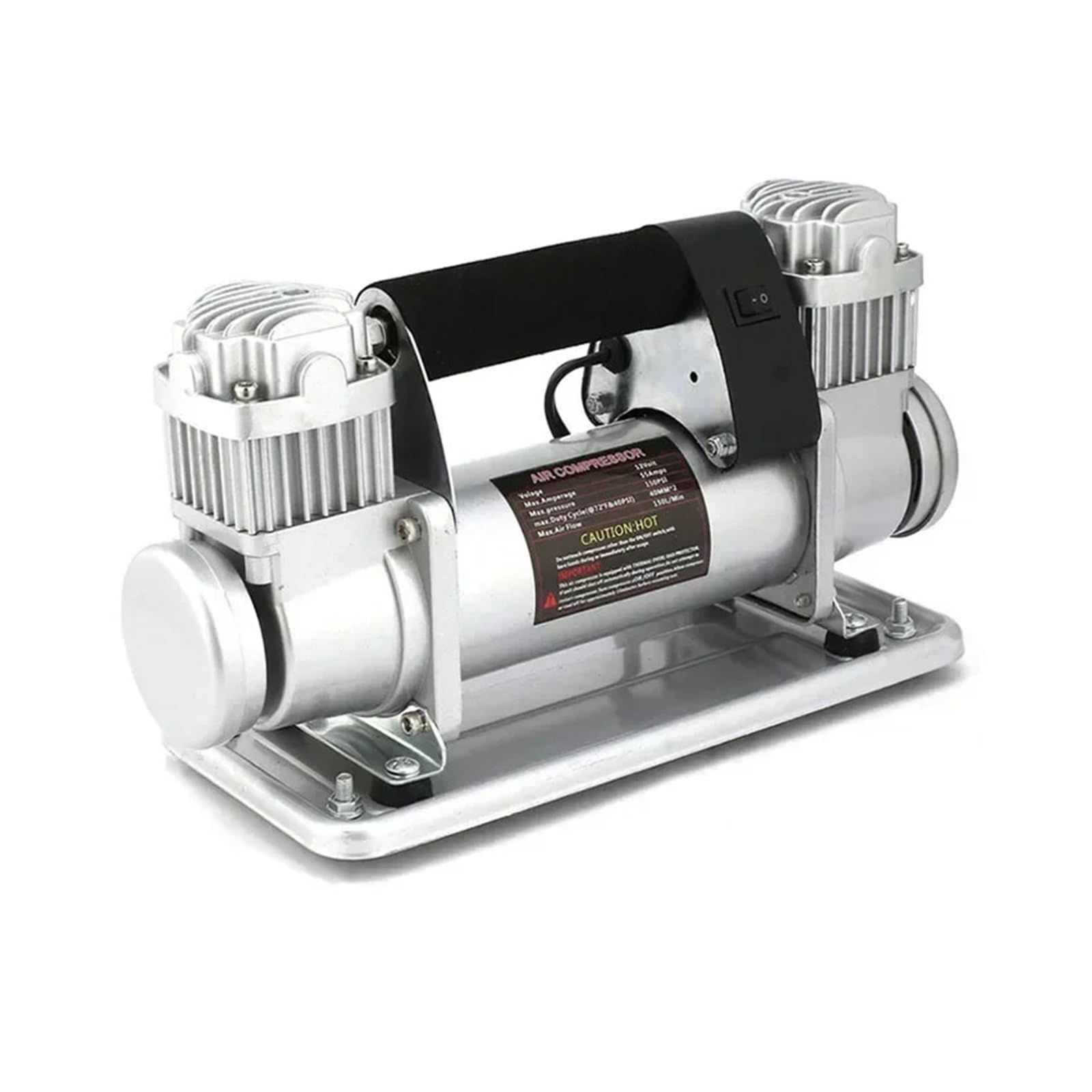 Compresseur d'air 12V 480W tout-terrain avec double cylindre en métal