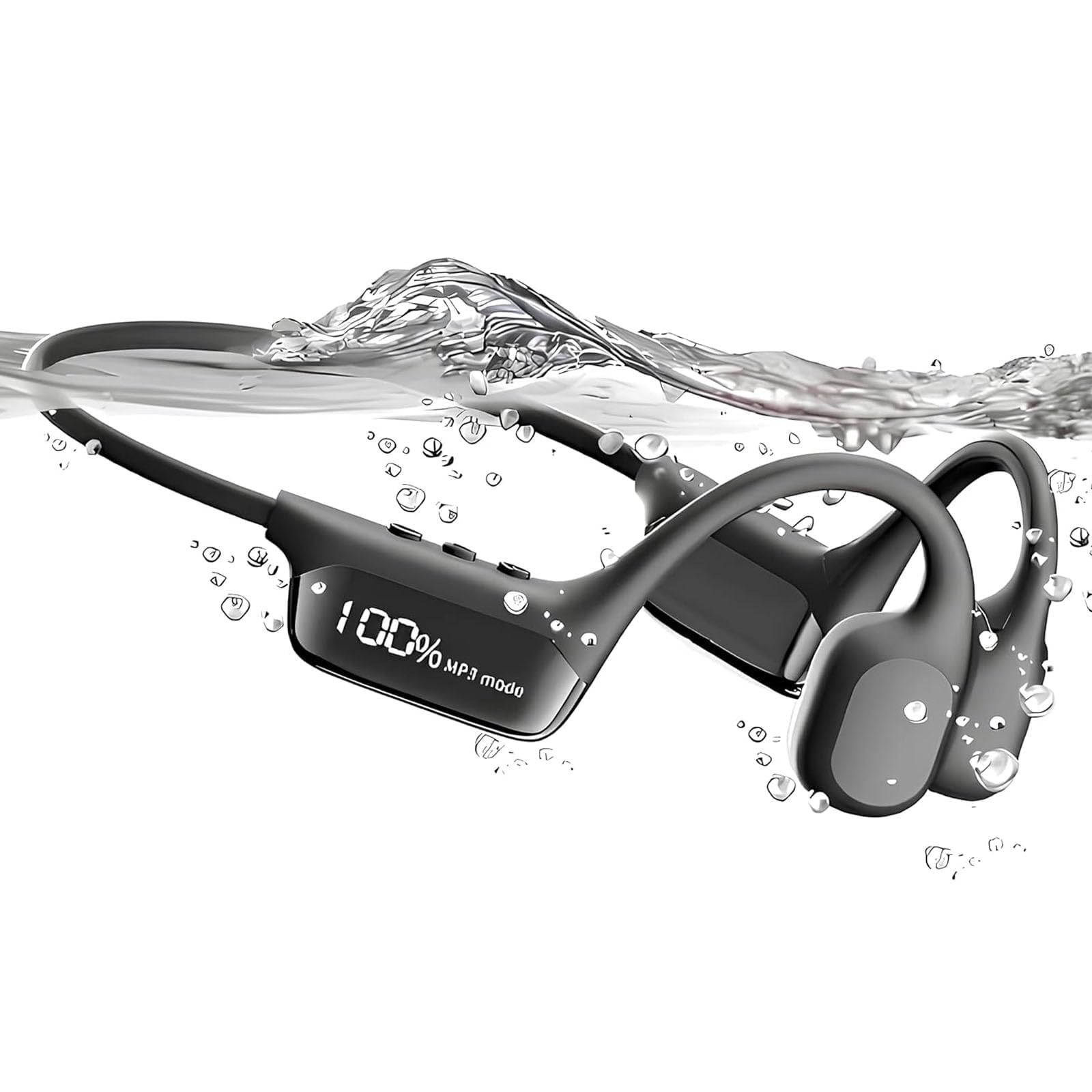 ZVD Casque Conduction Osseuse sans Fil,Casque de Natation IPX8 Étanche Version 5.4,Écouteur Sport Ouvert avec Lecteur Audio Intégré 32G Mémoire pour Natation, Vélo et Course à Pied