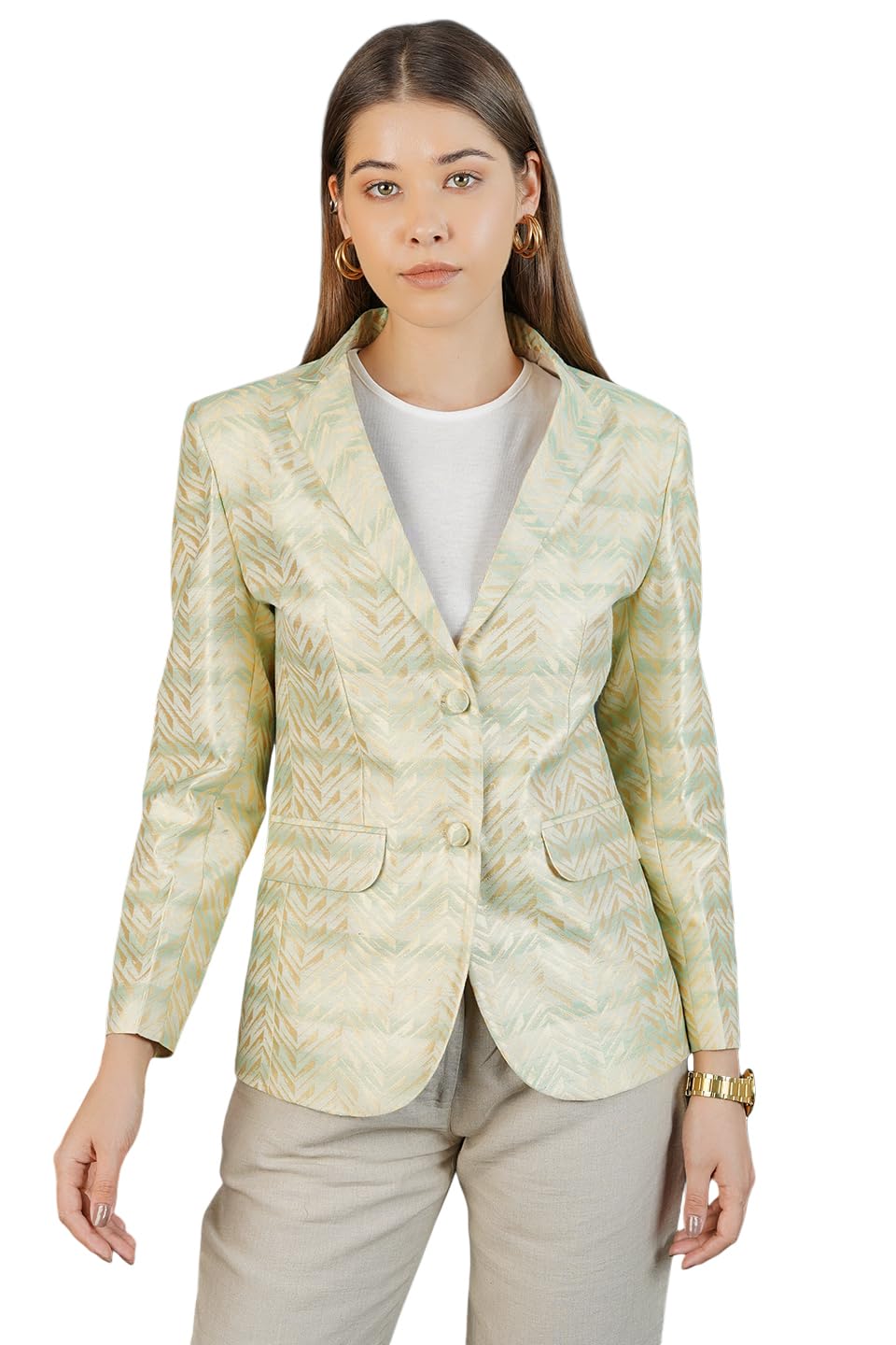 Women's Blazer Banarasi Rayon Cotton Blazer-image-32