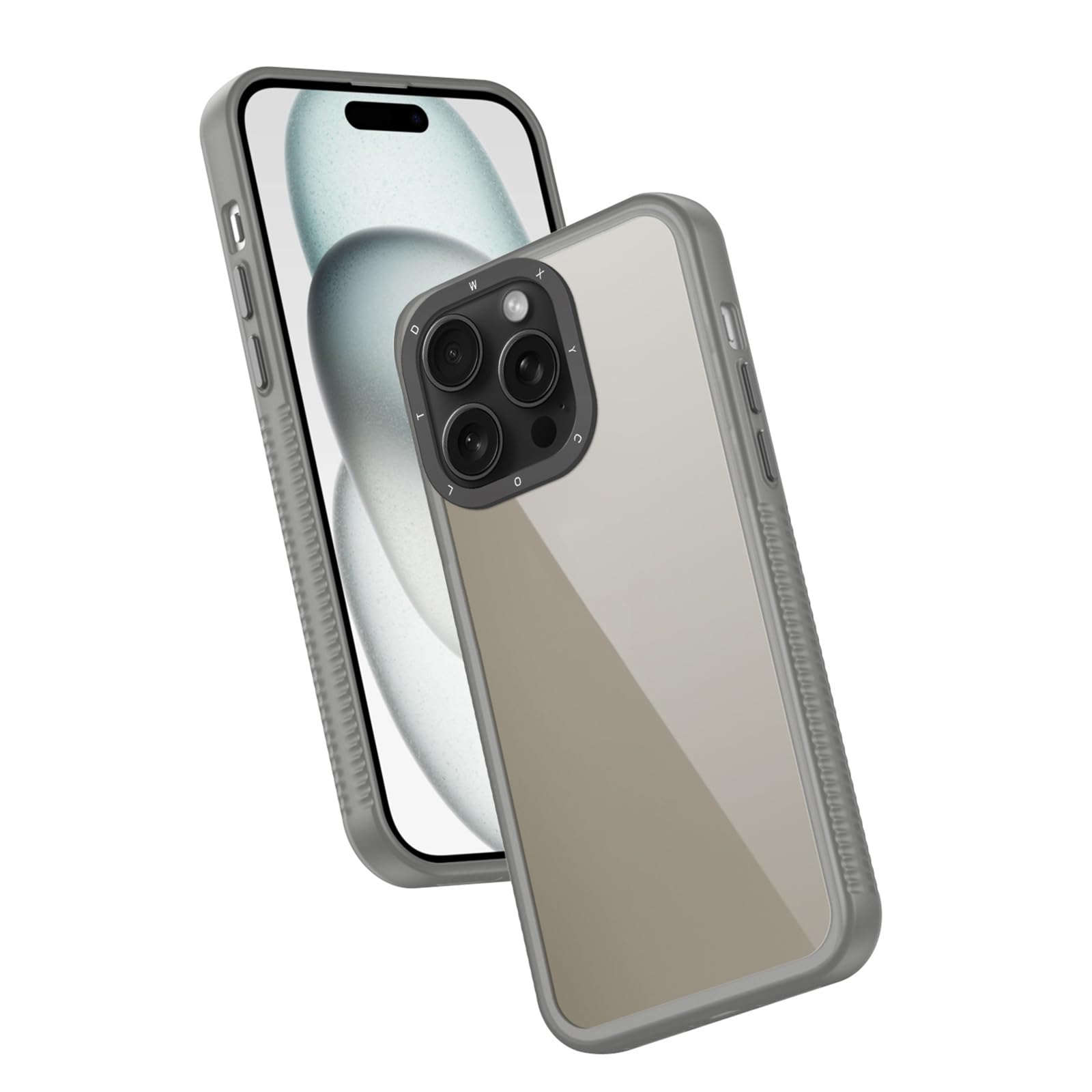 Funda Delgado para iPhone 15 Pro Max/15 Pro/15 Plus/15, Transparente PC Cubierta con Borde Suave De Silicona, Protección para Lentes Funda,Negro,15 Pro MAX