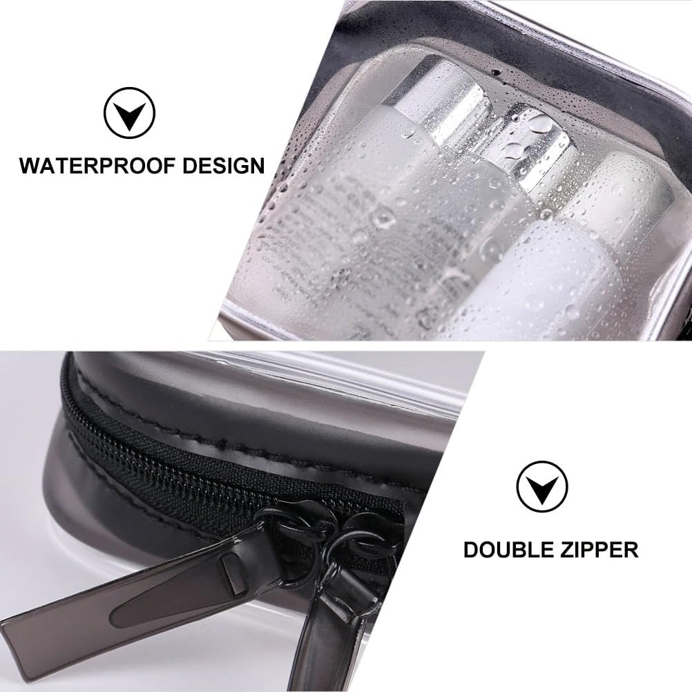 1 Pcs Clear Cosmetics Bags, Zippered Toiletry Carry Pouch Portable Makeup Bag for Travel, Bathroom Waterproof Makeup Bag (Small, 11x10.5x4.5cm)