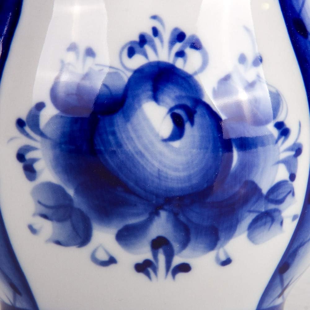 Gzhel Hand-painted Blue Rhapsody Teacup and Saucer Blue and White Porcelain