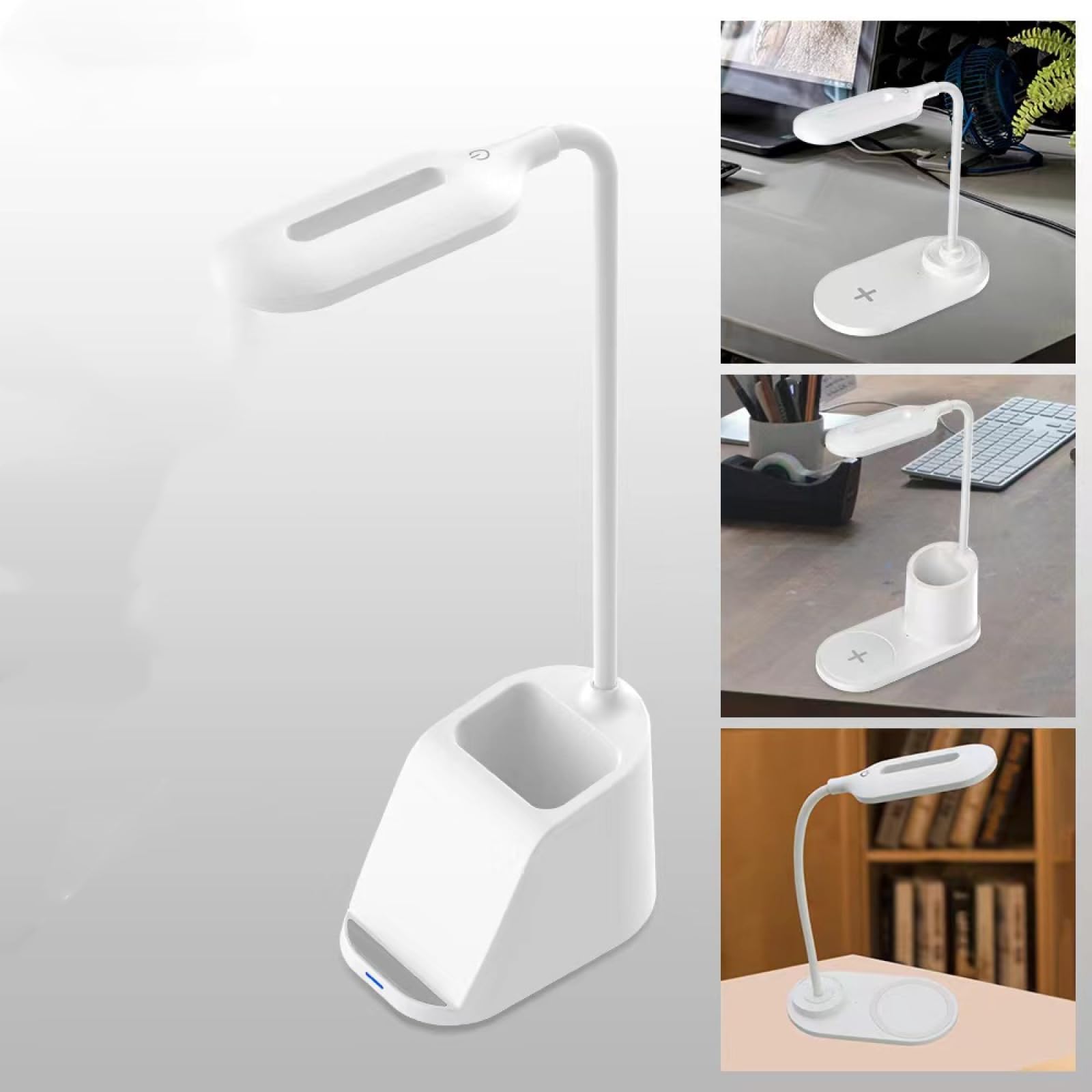 15W bezprzewodowa lampa biurkowa LED do szybkiego ładowania do czytania składana ochrona oczu dotykowa kreatywna lampka nocna lampka nocna/63 (Color : H507 (Charging cable))