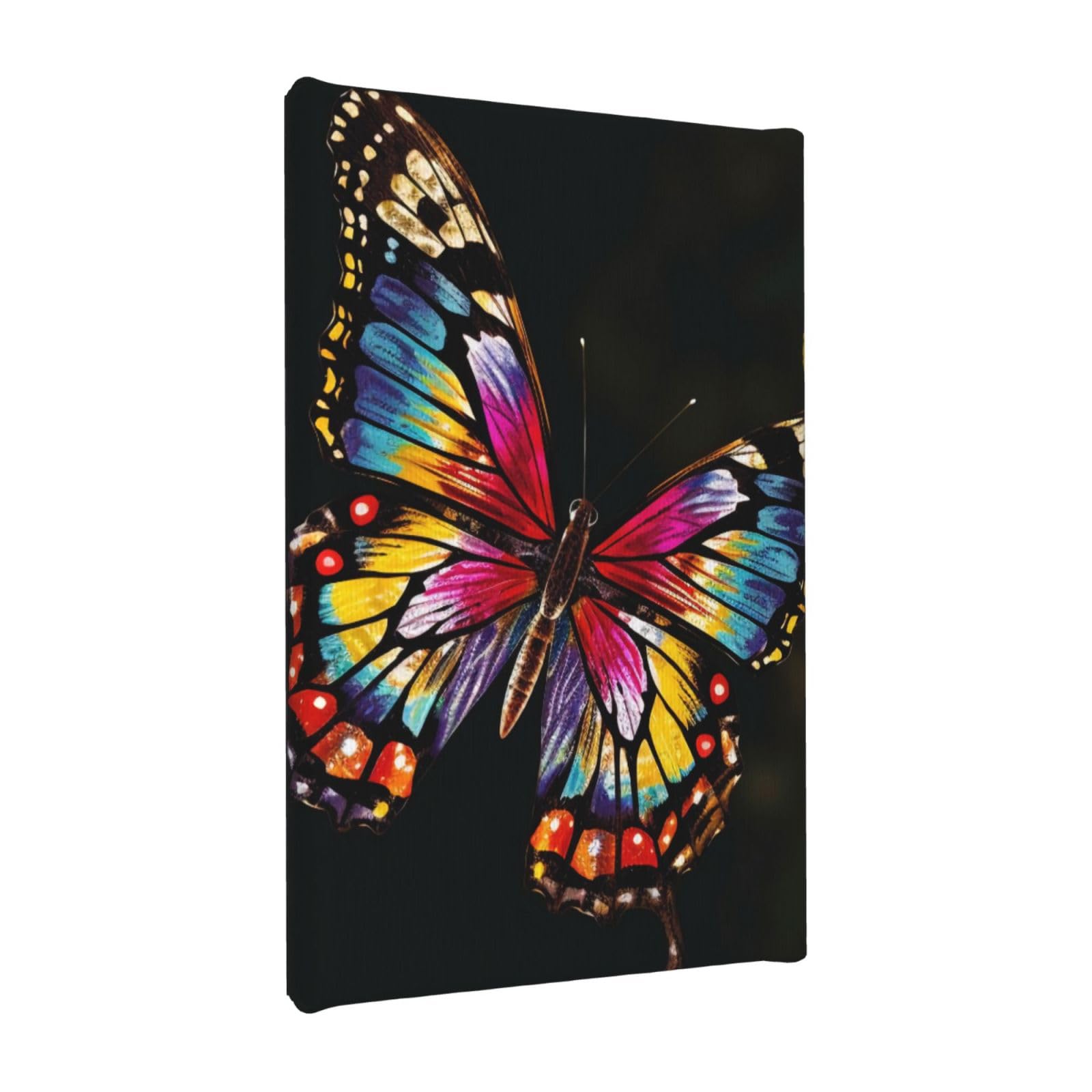 YKLJG colorful butterfly Printed Wall Art Canvas Painting 20x30 CM Wooden Framed Picture Painting Artwork Prints for Bedroom Kitchen Home Office Decor