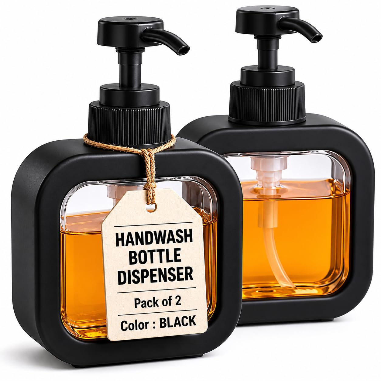 Handwash Dispenser Bottle Soap Dispenser Liquid Soap Dispenser for Wash Basin Hand Wash Bottle for Home Dispenser for Bathroom Pump Bottle Dispenser Liquid Handwash Dispenser(Black,Pack of 2)-image-19