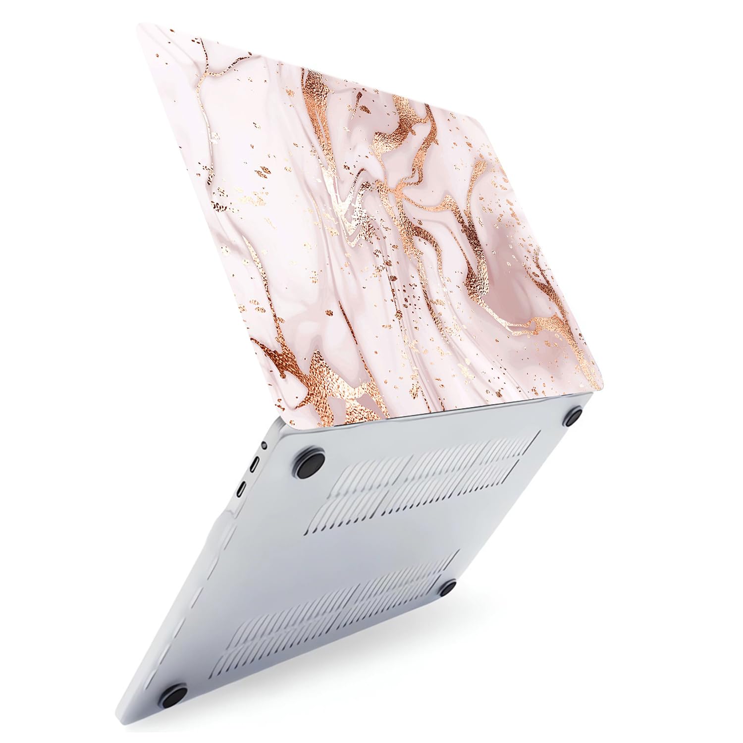 CISSOOK Coque rose layette pour MacBook Air 15 M3 A3114 A2941 M2 version 2023 et 2024, coque rigide en plastique rose craie avec protecteur d'écran pour MacBook Air 15 avec Touch ID