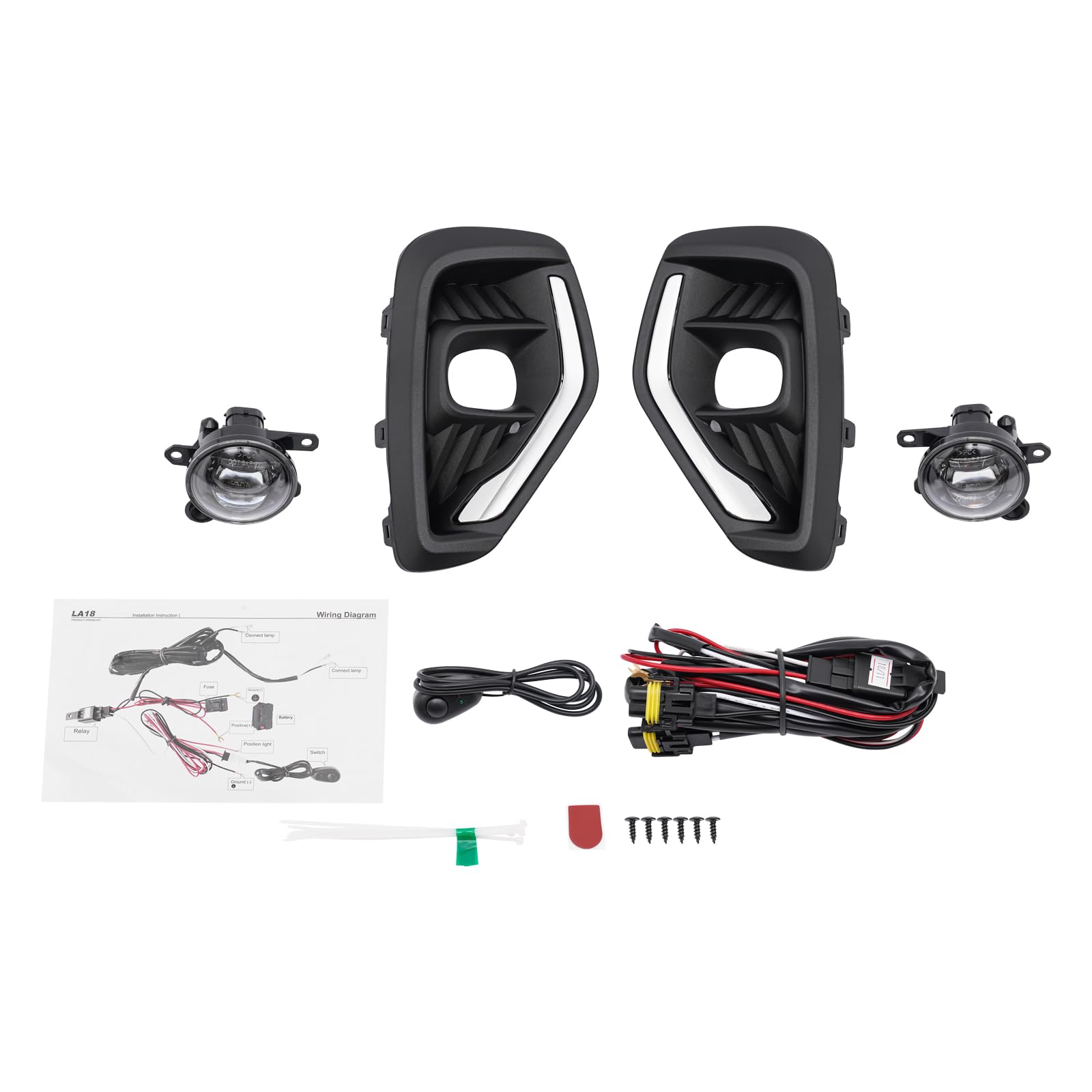 LED Fog Light Kit?for 23 Ford Escape, Front Bumper Fog Light with Cover & Wire Harness
