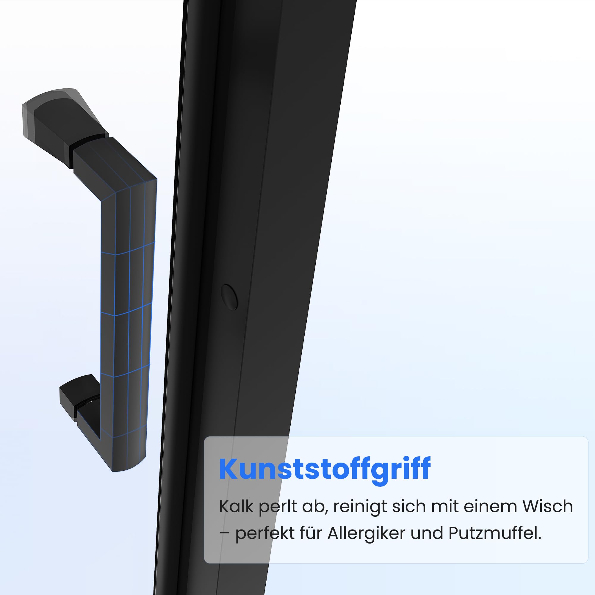 SONNI Duschkabine Duschschiebetür Matt-Schwarz, Verschiedene Größen 100/110/120 cm, ESG Klarglas Dusche Nischentür Einzelschiebetür, Glasschiebetür 110x185 cm