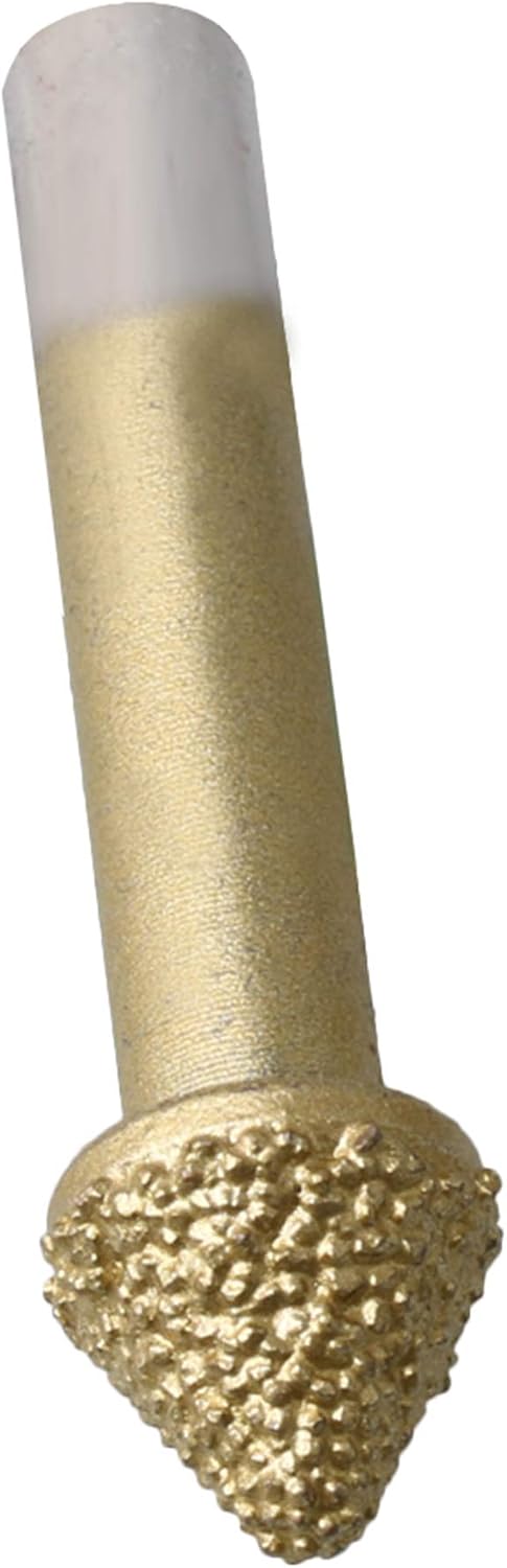 Yibuy 60 Angle Single Layer Diamond CNC Router Carving Bit Granite Stone Engraving 6mm Shank Dia Gold - Image 3
