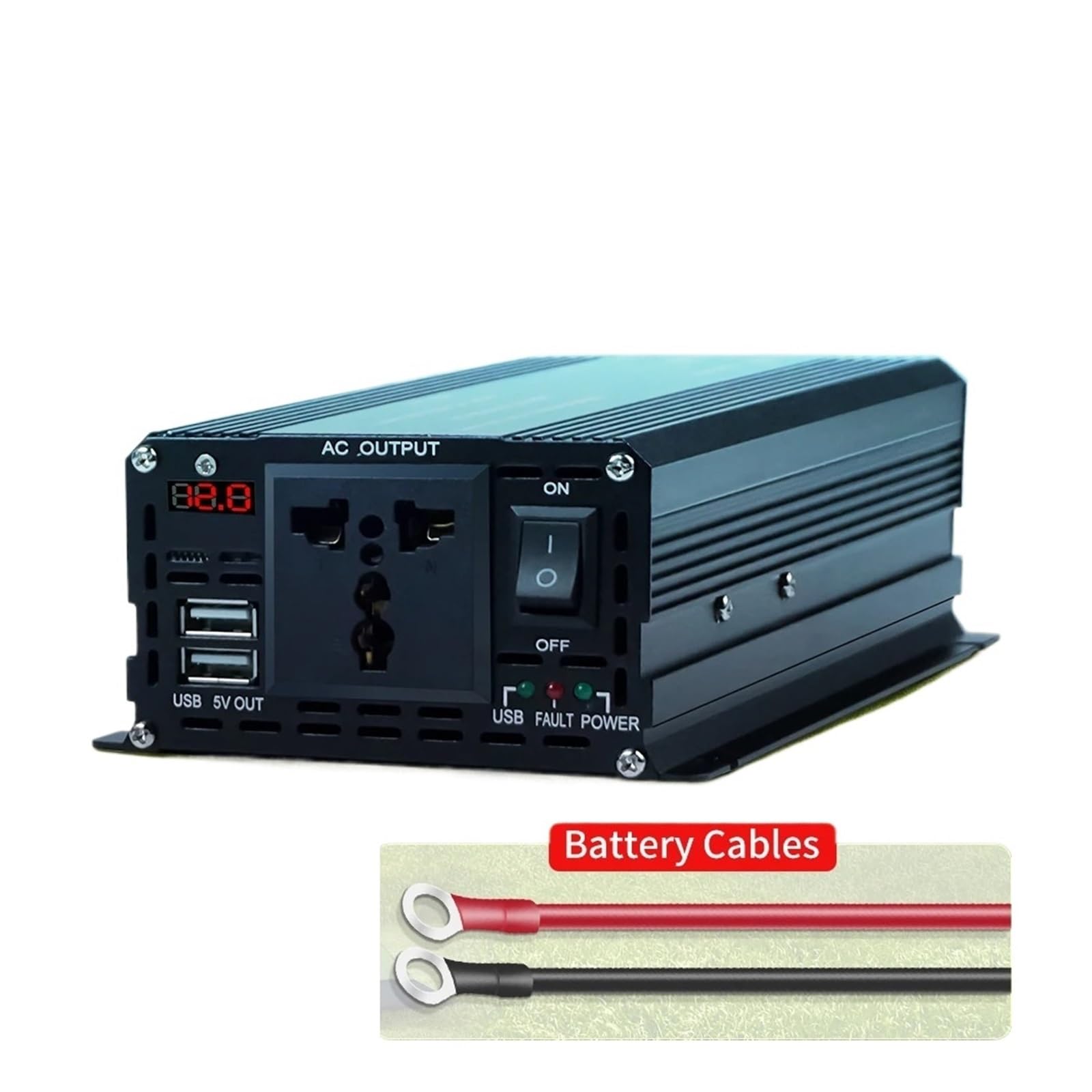 Inversor Foval de onda sinusoidal pura 12V 220V 1500/2200/2600W UE/Universal Convertidor potente para autocaravana, viaje al aire libre (1000W,12V_220-230V_Universal)