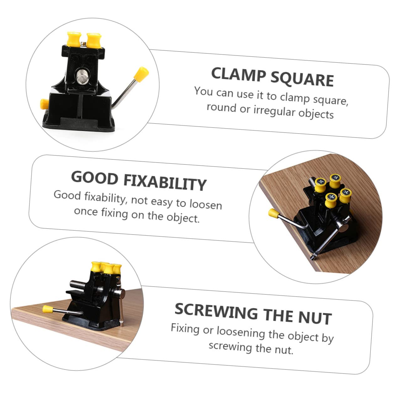 Mipcase Steady Operation Clamping Bed Bench Vise for Drill Press Polishing Vise