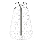 Mosebears Sleep Sack Baby Winter Wearable Blanket with 2-Way Zipper,2.5 TOG Cotton Sleep Sack Unisex (White Cloud, 6-12 Months)