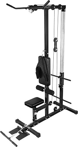 Valor Fitness Máquina de cable de fila baja y desplegable LAT - Sistema de doble polea con carga de placa para entrenamiento de fuerza,
