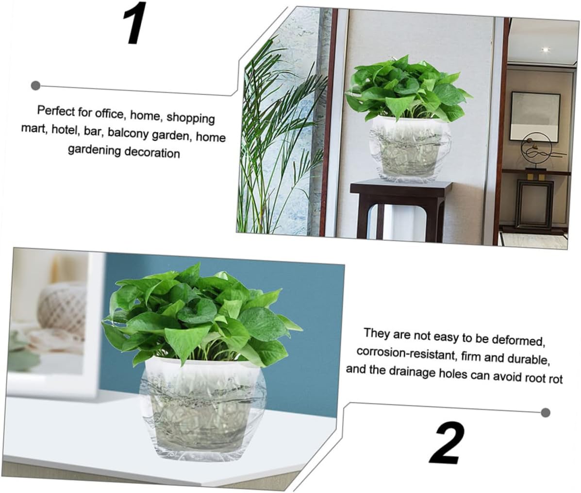 Sosoport 12pcs Plastic Flower Pot Root Control Plant Pots Drainage Nursery Planter for Succulent Potting for Plants