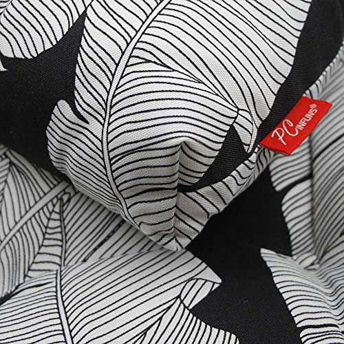 Pcinfuns Outdoor Seat Cushions,19"X19"X5" Thick Fill Tufted Cushions With Round Corner Patio Chair Pad,Water-Resistant Chair Cushion,White Leaves,Set Of 2 #TOP3