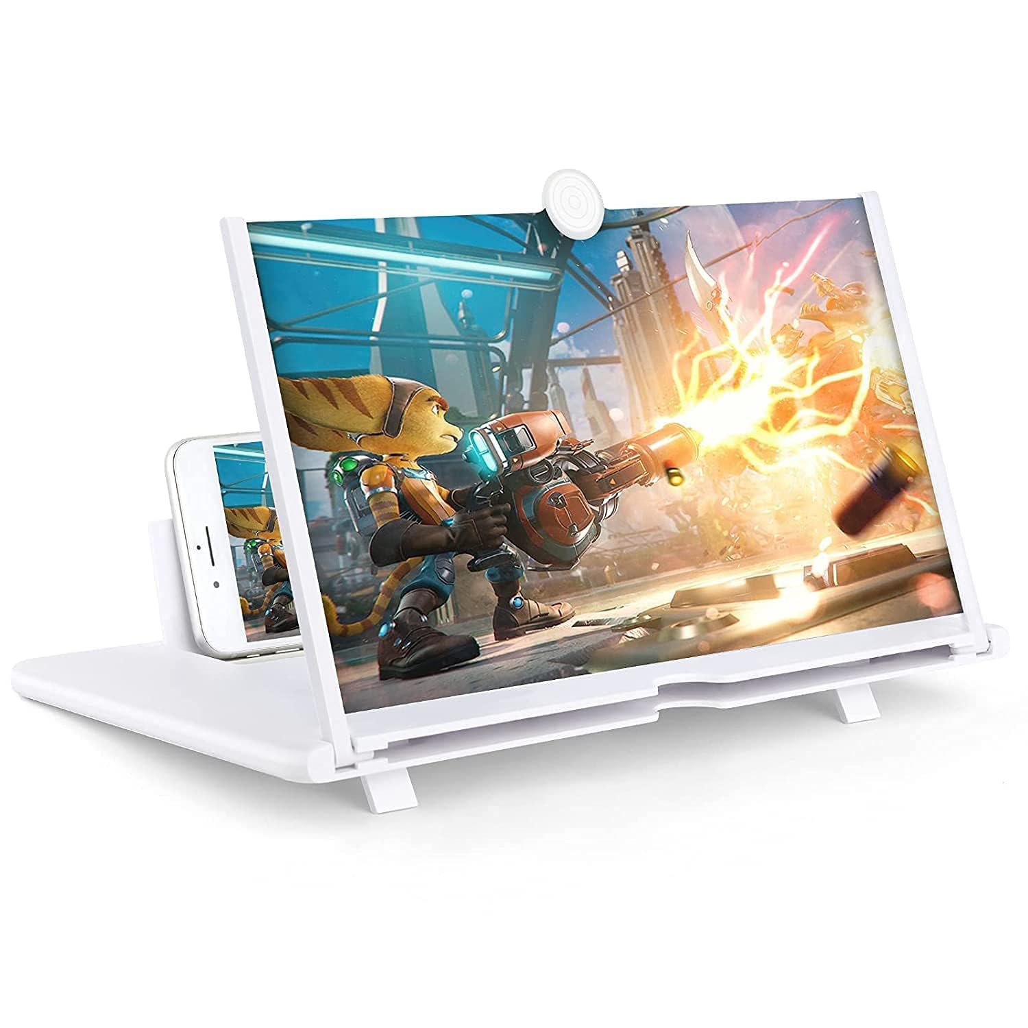Drumstone (𝐄𝐱𝐥𝐮𝐬𝐢𝐯𝐞 𝟐𝟎 𝐘𝐞𝐚𝐫𝐬 𝐰𝐚𝐫𝐫𝐚𝐧𝐭𝐲) 3D Mobile Phone Screen Magnifier with Foldable Stand, F3 Dairy Shape Pull-Out Video Amplifier for Smartphones, Home & Travel-image-3