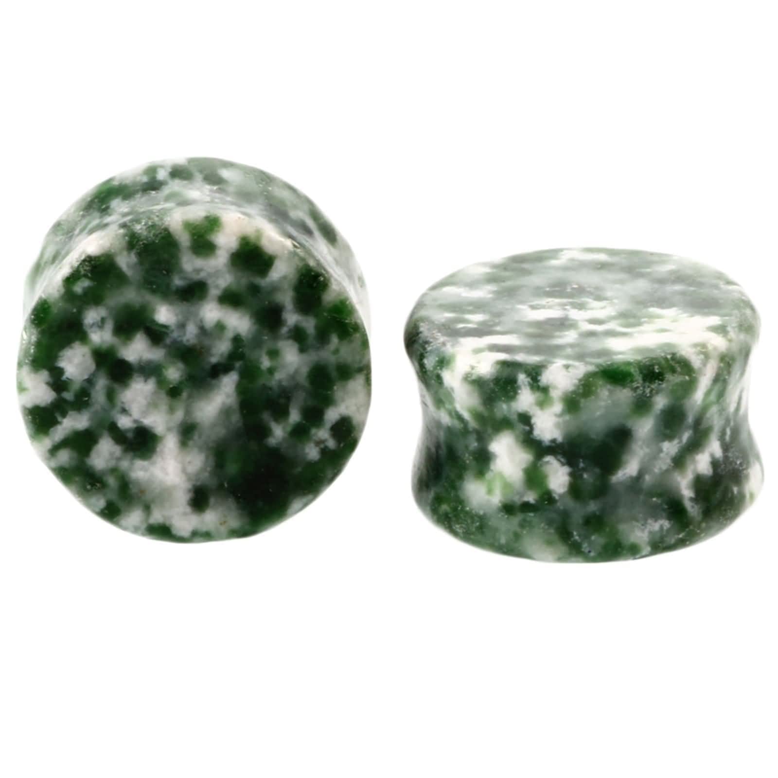 YDYDTTKD Gauge-Ohrringe, Stein, mehrere Größen, Damen-Ohrstöpsel, 2 ück, blau, weiß, natürliche Piercing-Plugs