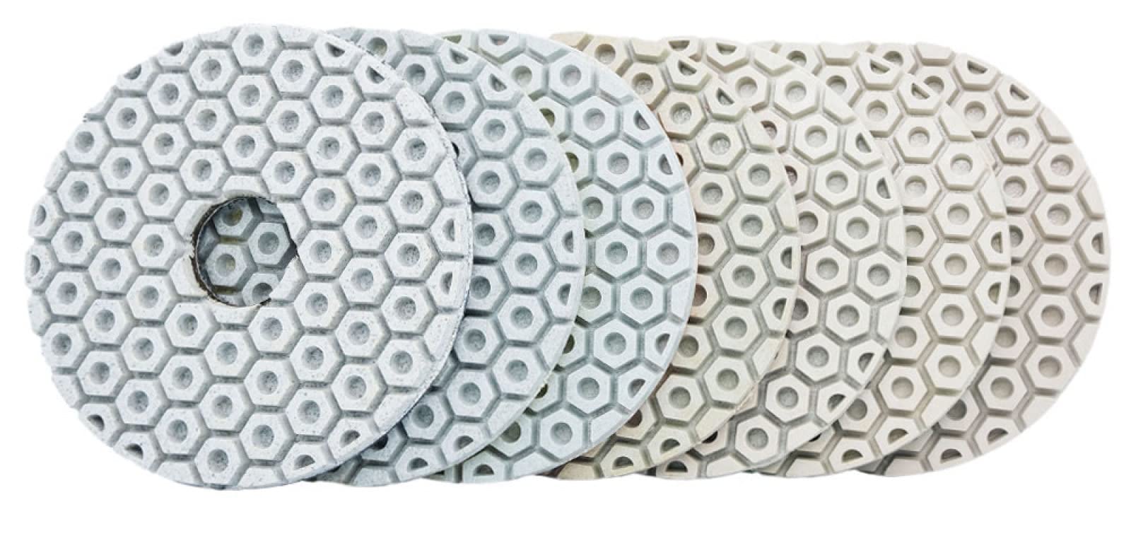 Diamant-Polierpads, 7 STÜCKE 4 Zoll 105mm Super Diamant Polierscheiben Nass/Trocken Polierscheibe for Granit Marmor Stein Schleifscheiben