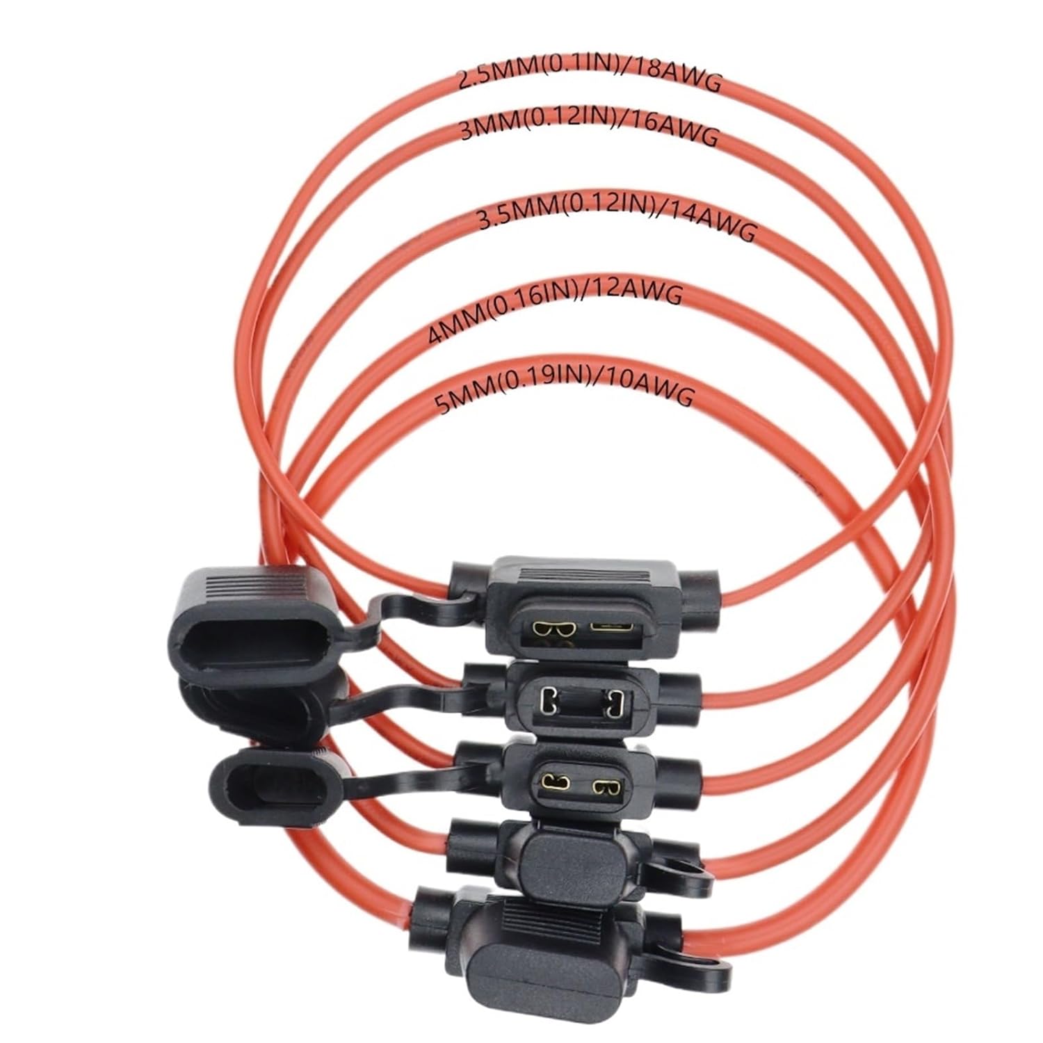 1PCS MINI/Small/Medium Car Waterproof Fuse Box Blade Type in Line Fuse Holder Power Socket(Medium,16AWG,10A)