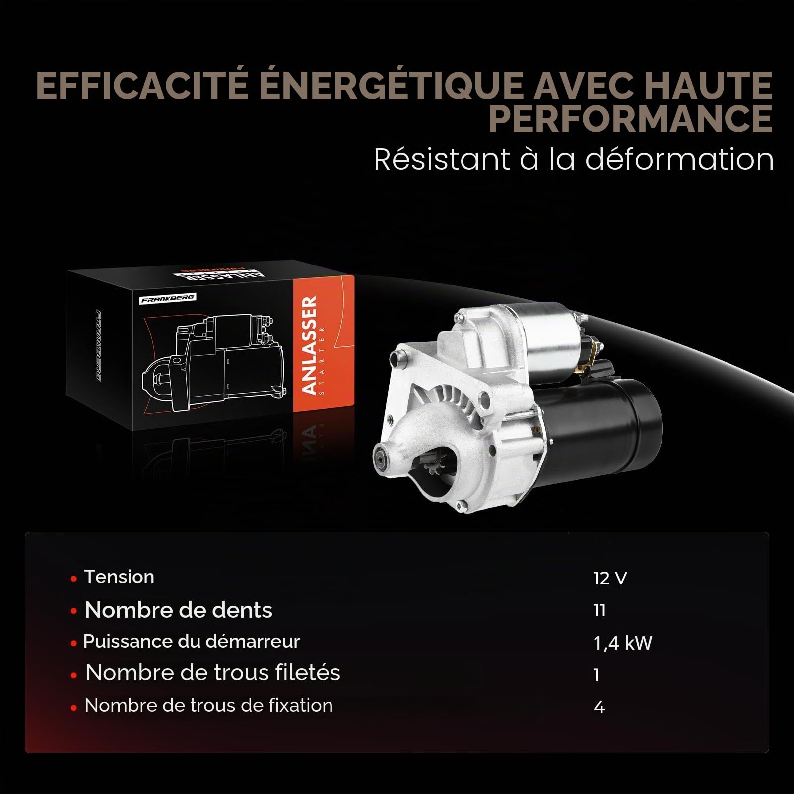 Frankberg Démarreur 1,4 kW 12 V 11 dents M000T93581