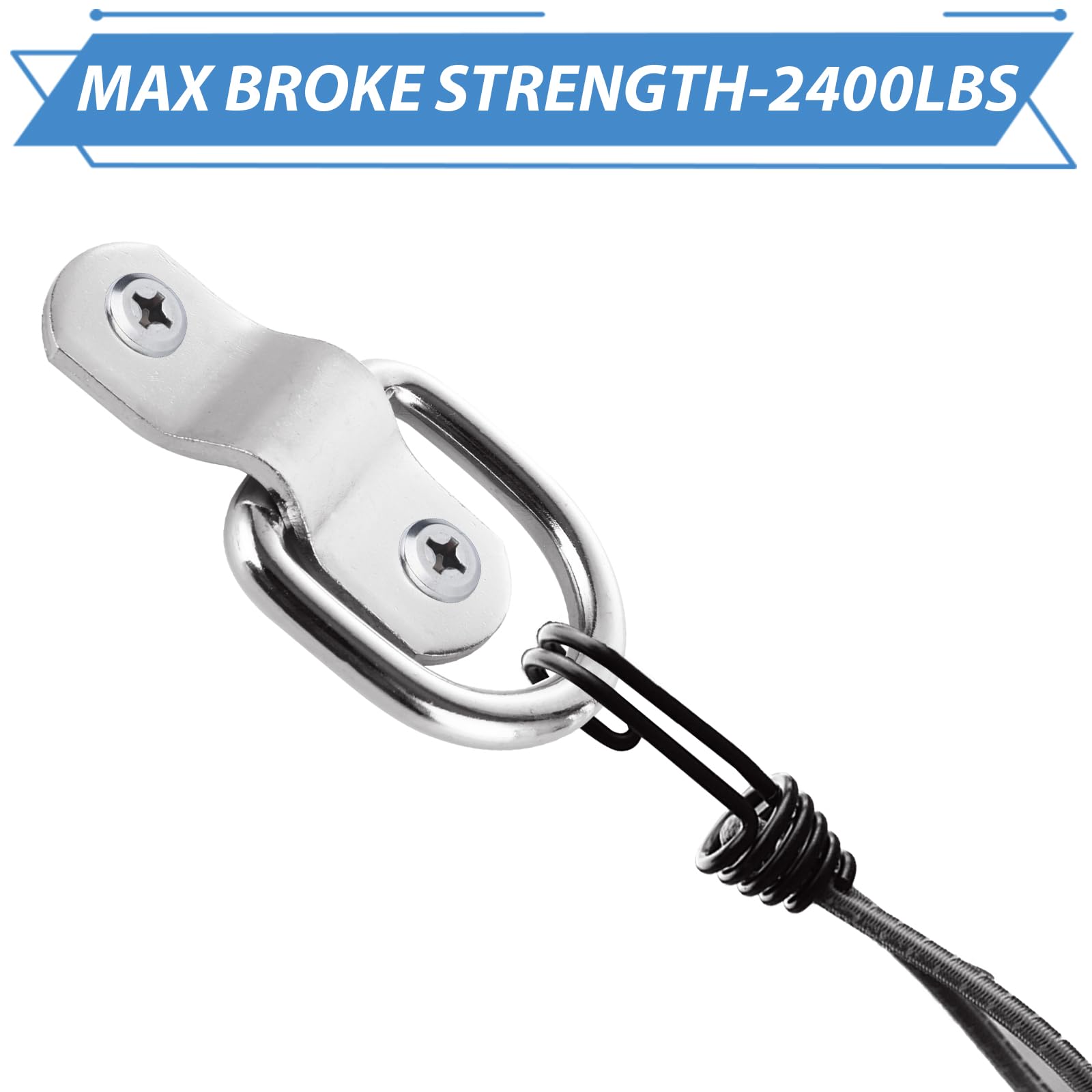 Jamiikury 4Pcs D-Ring Tie Down Anchors, 1/4 Inch Silver Tie Down Hooks With Mounting - View #3