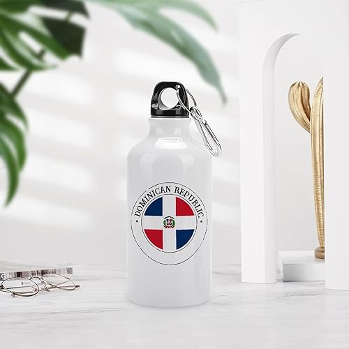 Miniatura 2 de Botella de agua deportiva de aluminio divertida de República Dominicana bandera de República Dominicana sello dominicano botella de agua deportiva