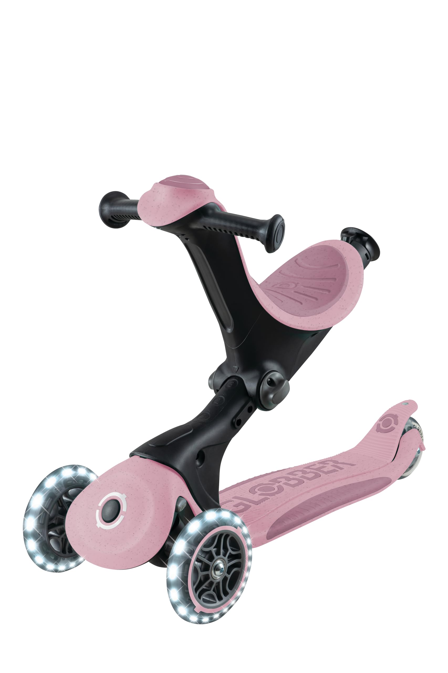 Globber - GO•UP Deluxe Lights ECO 360 – Skalierbarer Tretroller, 3 Räder mit Sitz und Modul 360, für Kinder von 15 Monaten bis 6 Jahren