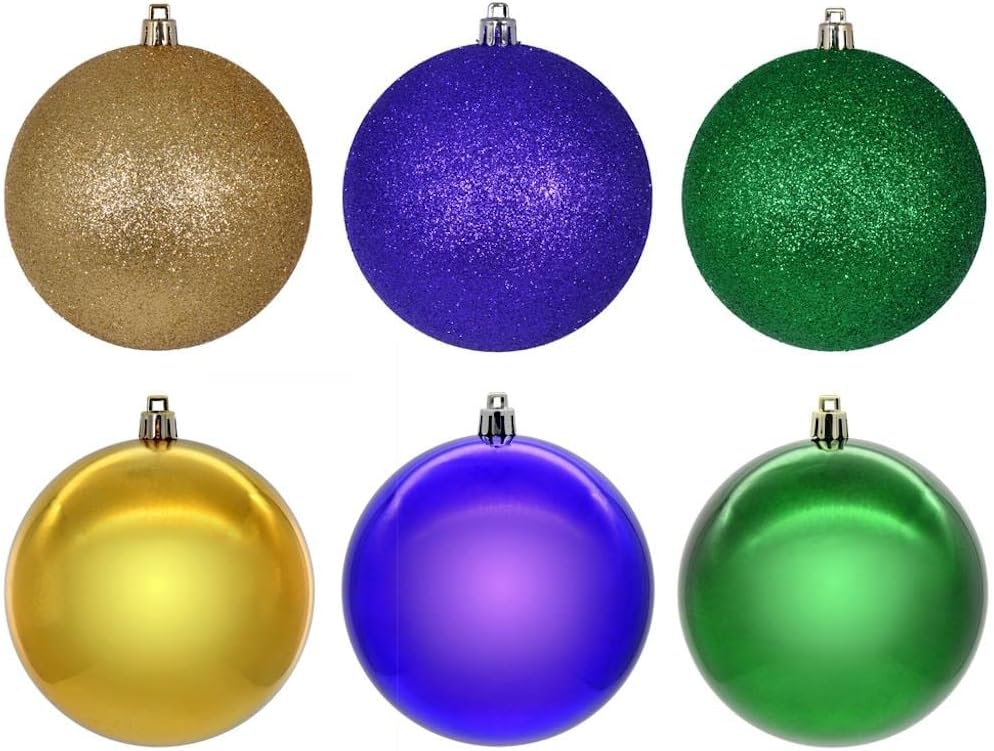 Vickerman 705643-2.4" Green/Copper-Gold/Purple Christmas Tree Ornament (18 Pack) (N220169)