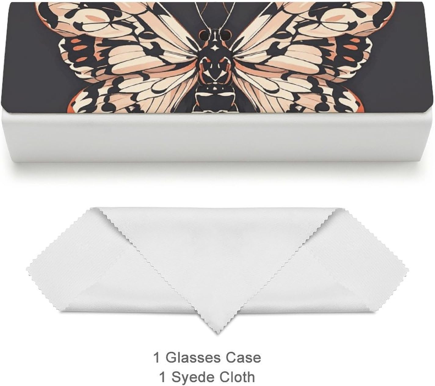 Moth Gothic Eyeglass Case for Men Women Case Leather Light Nearsighted Spectacle Case Box Portable Sunglass Case Hard Shell Protective Case