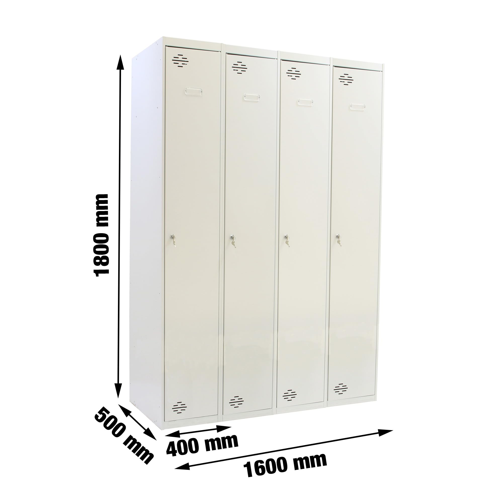Simon Rack Taquillas Vestuario Metálica, 1800x1600x500 mm, 1 Puerta, 4 Módulos, Incluye Llave, Gris - Simonlocker