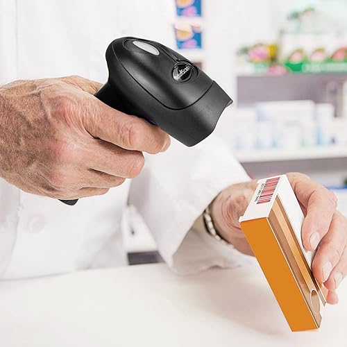 Vista 16 de NetumScan - Escáner de código de barras inalámbrico 1D 2D con soporte, escáner de código QR automático portátil compatible con escaneo de pantalla