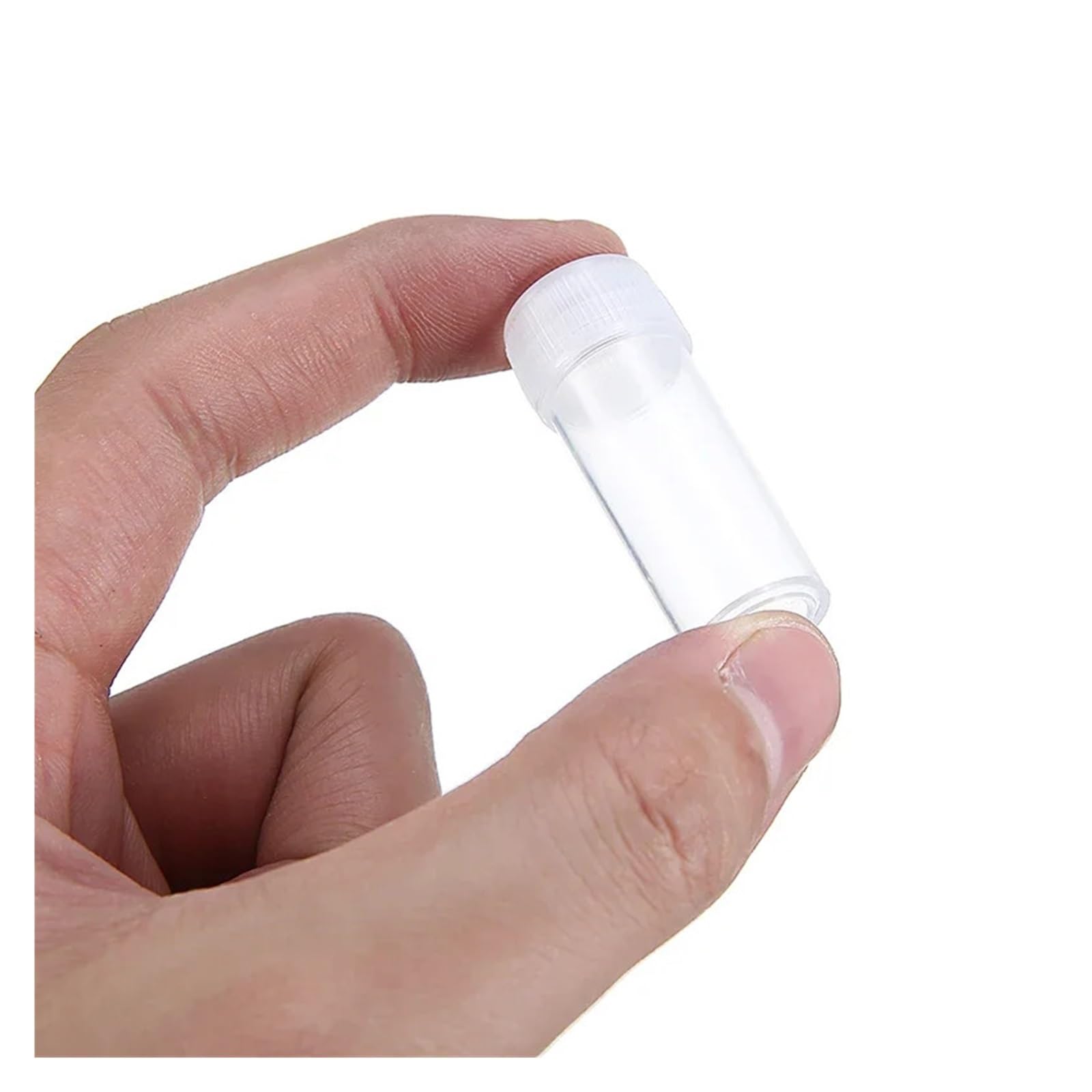 100 tubos de ensayo de plástico de 5 ml, frascos de muestra for polvos, pequeños recipientes for pastillas y cápsulas con tapón de rosca.(PLASTIC_200PCS)
